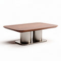 Salontafel van hout met stalen basis 120 x 80 x 40cm bruin en zilver