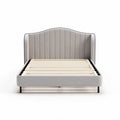 Gestoffeerd bed inclusief houten lattenbodem 200 x 160 x 100cm grijs