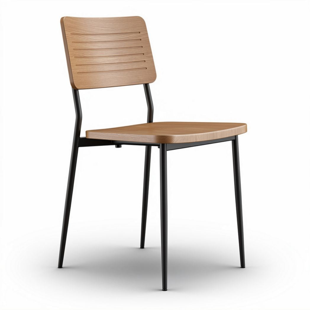 Houten stoel met metalen poten afmetingen 45 x 45 x 85cm