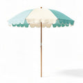 Parasols met houten stok in turquoise en crème kleur 150 x 150 x 200cm