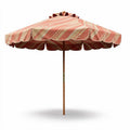 Parasol met stoffen beschadigd in rood en beige 250 x 250 x 250 cm