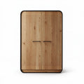 Houten kast met dubbele deuren en zwart metalen handgrepen 80 x 40 x 180cm